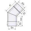 COT INOX DP 90* D120/180 VULCANO 0.5MM