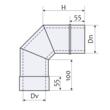 COT INOX DP 90* D300/360 VULCANO 0.5MM