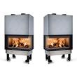 ȘEMINEU LEMNE MONOBLOCO 800 ANGOLO DX BLACK, putere 10 KW, spațiu încălzit 287 m³