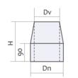 TERMINATIE CONICA INOX DP D160/220 VULCANO 0.5MM