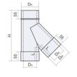 TEU INOX DP 135* D300/360 VULCANO 0.5MM