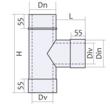 TEU INOX DP 90* D80/140 VULCANO 0.5MM